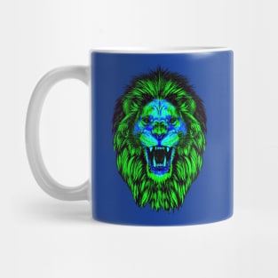 Lion Skull Interactive Green&Blue Filter T-Shirt #2 By Red&Blue Mug